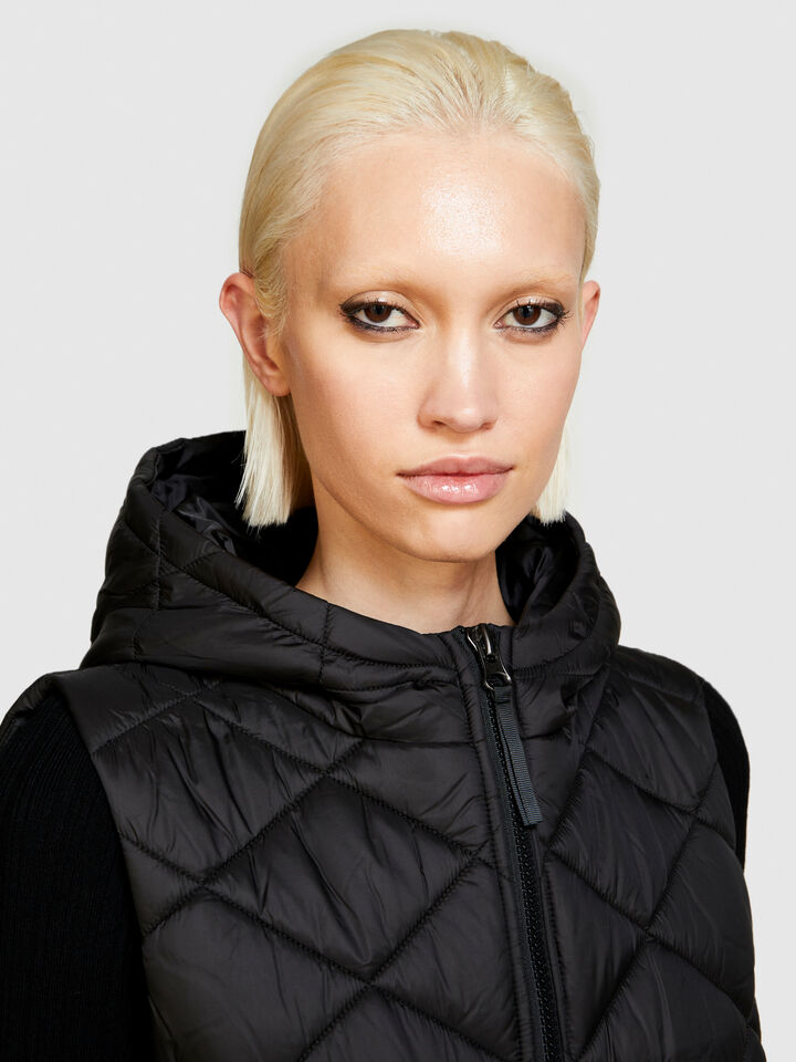 Long vest with hood - women's vests and sleeveless jackets - Black | Sisley image number 5